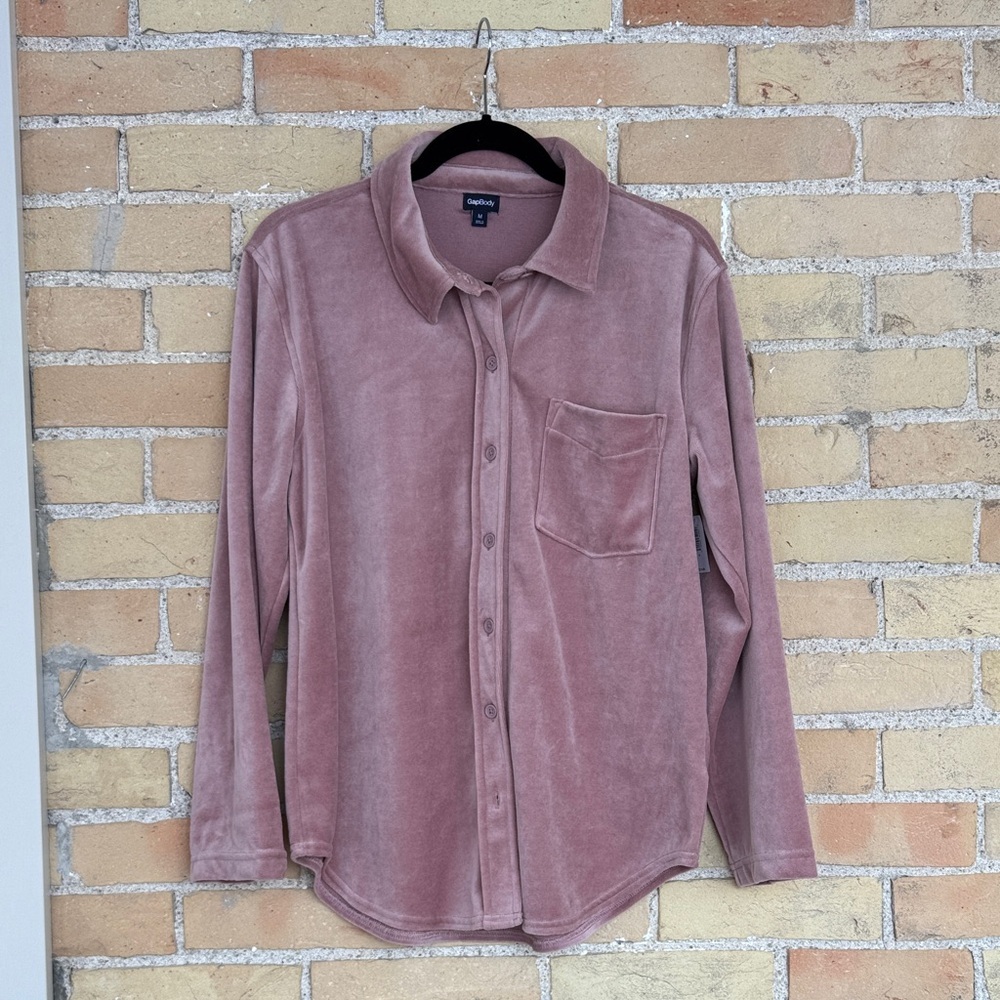 NWT Gapbody Pink Velour Shirt